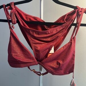 Metallic burgundy women’s bikini set